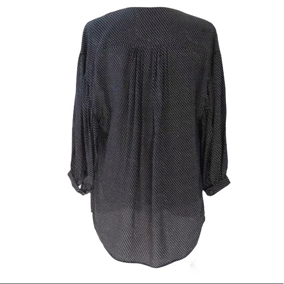 Jeunesse Francoise Poet Blouse Top Women's Silk Black Polka Dot - Picture 15 of 15